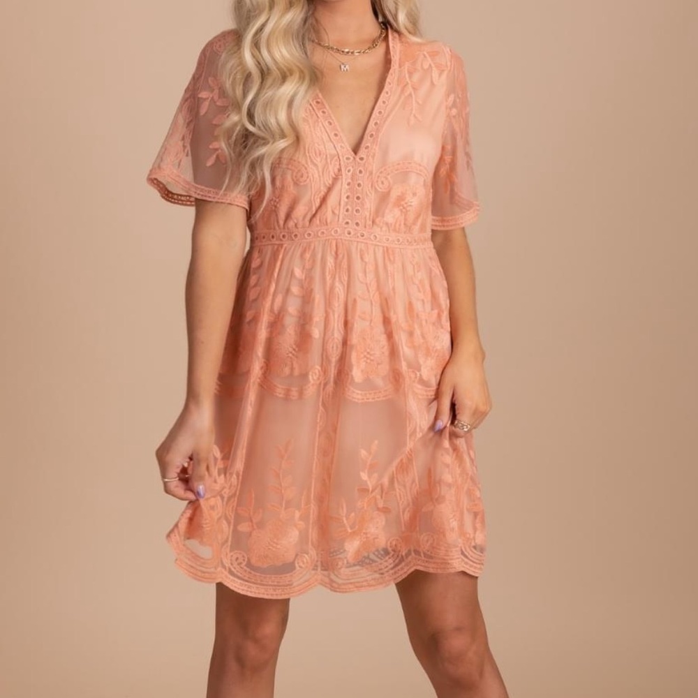 Laze light peachy pink dress